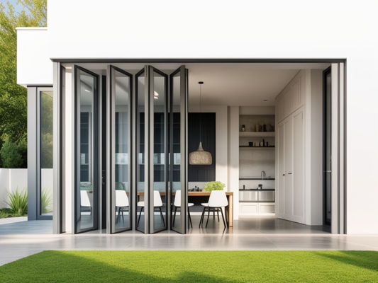 Anodujące Bifold Składające się Szkło Okna Redukcja hałasu Windproof