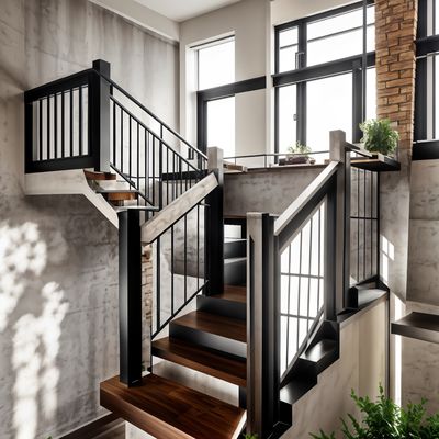 Ogrodzenie wnętrza handlowego Aluminiowe schody, balustrady, odporność na rdzew